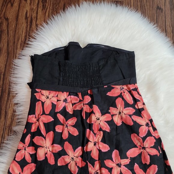 RW&CO Strapless 100% Linen 100% Cotton A-Line Floral Sweetheart Neckline Sz 4 - Picture 12 of 16